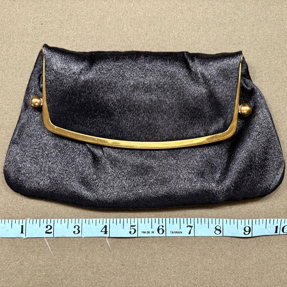 Elegant Vintage Black Clutch with Gold Accents
